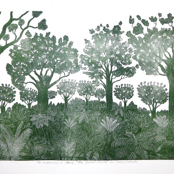 Print of a forest scene by Allan Gale
