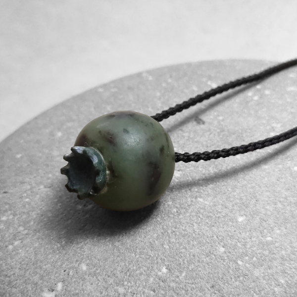 NZ Greenstone blueberry pendant