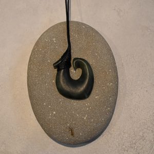 NZ Greenstone Matau Or Hook Pendant