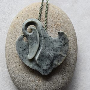 NZ Greenstone Whai Or Stingray Pendant
