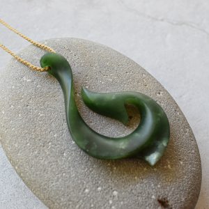 NZ Greenstone/Pounamu Hei Matau/Hook Pendant