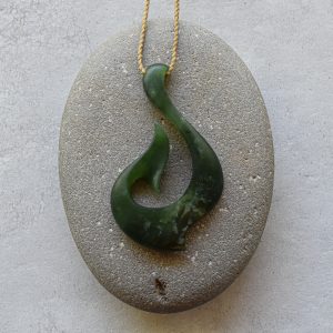NZ Greenstone/Pounamu Hei Matau/Hook Pendant
