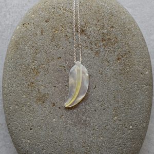 Mother Of Pearl Feather Pendant