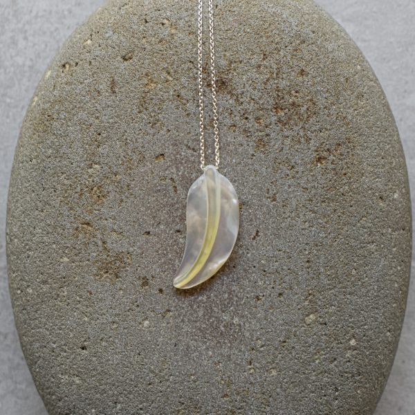 Mother Of Pearl Feather Pendant