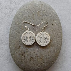 Beef Bone Circle W/Detail Earrings