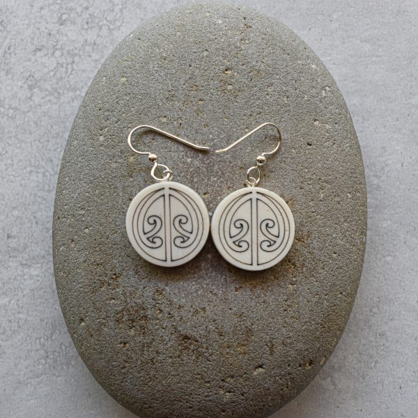 Beef Bone Circle W/Detail Earrings