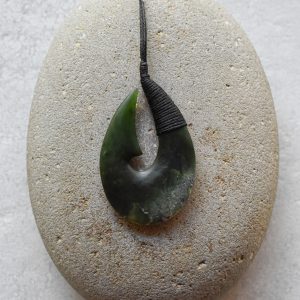 NZ Greenstone/Pounamu Hei Matau/Hook Pendant