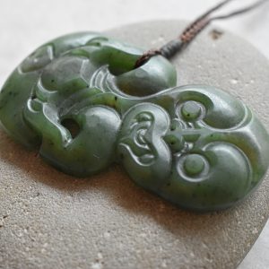 NZ Greenstone/Pounamu Hei Tiki Pendant