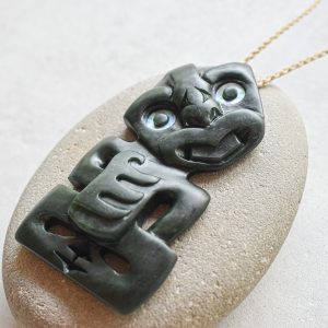 NZ Greenstone/Pounamu Hei Tiki Pendant