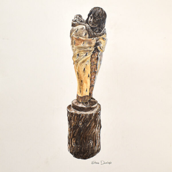 Steve Dunlop 'Wahine & Pepe' Orignial Watercolor Jun26 Ag #SD-4