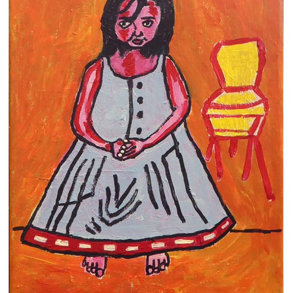 Colourful painting with young girl called 'Maori Foster Child' by George Kiwara