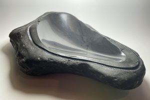 Bowl carved from NZ Pakohe stone by Maia Hegglun