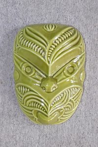 Green ceramic wheku by Michael Matchitt