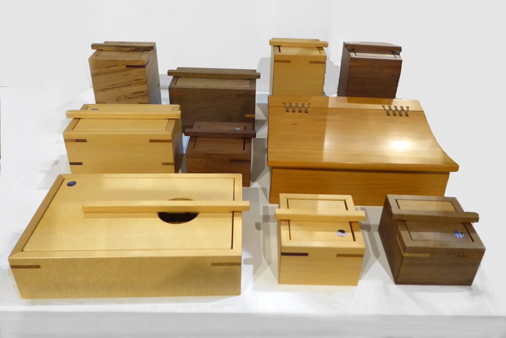 Crafted wooden boxes by Peter McLean