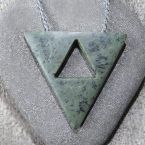 NZ greenstone triangular pendant by Tim Steel